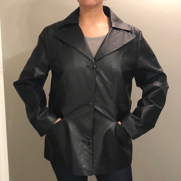 East 5th Jackets & Blazers - Genuine Leather Black coat for Larger Woman. Great East 5th Jackets & Blazers - Genuine Leather Black coat for Larger Woman. Great